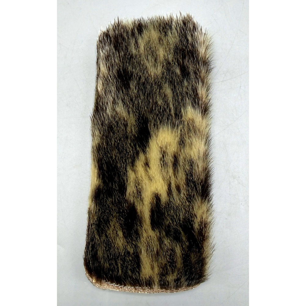 Vintage Genuine Fur Spotted Eyeglass Case Sleeve Brown Tan Handmade Accessory